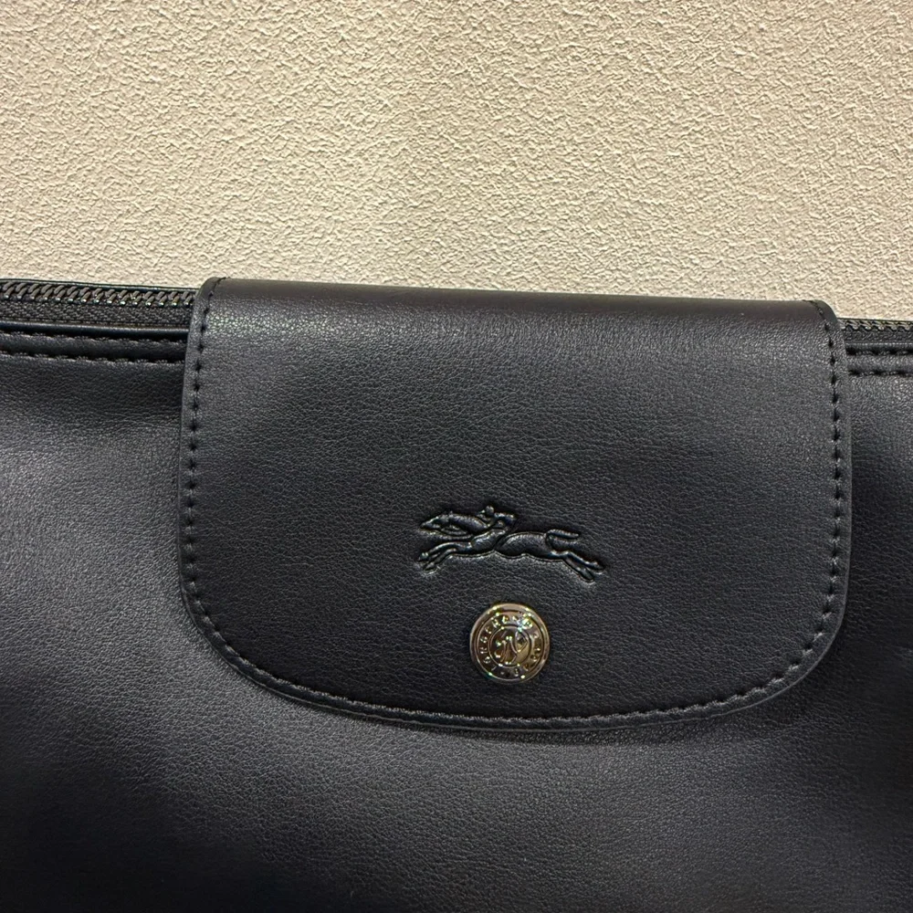 Longchamp Le Pliage Xtra Medium Leather Hobo Bag Women's Black (worn Once) - Picture 2 of 12